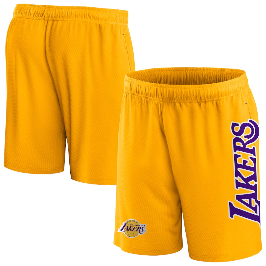 2024 Men NBA Los Angeles Lakers yellow shorts->los angeles lakers->NBA Jersey